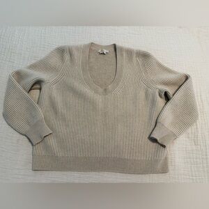 Boden Women's Scoop Neck Ribbed Cashmere Sweater - Cream EUC 2730